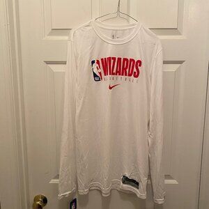 NWT Washington Wizards Team Issued NBA Nike Long Sleeve White T-Shirt Large